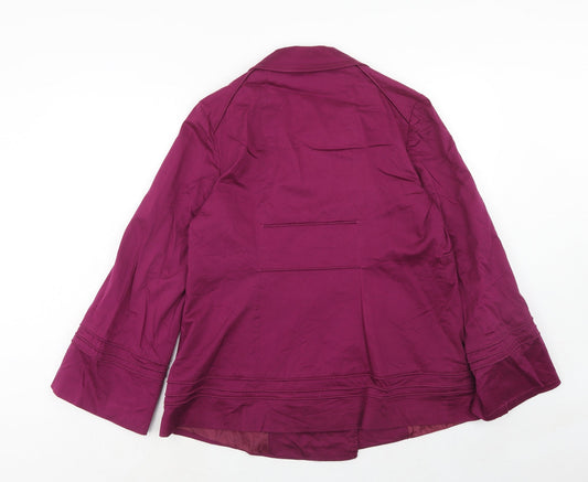 2 friends Womens Purple Parka Coat Size L Button