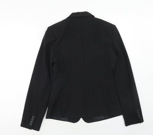 Zero Womens Black Polyester Jacket Blazer Size 8