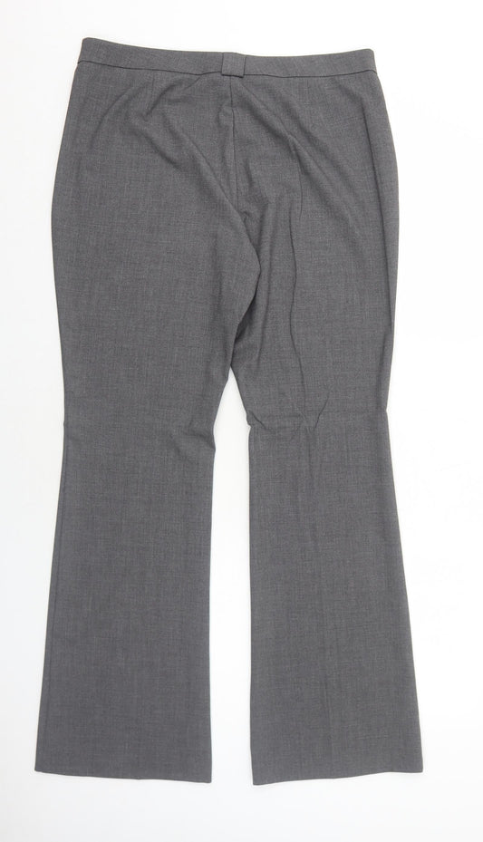 Marks and Spencer Womens Grey Polyester Dress Pants Trousers Size 14 Regular Zip