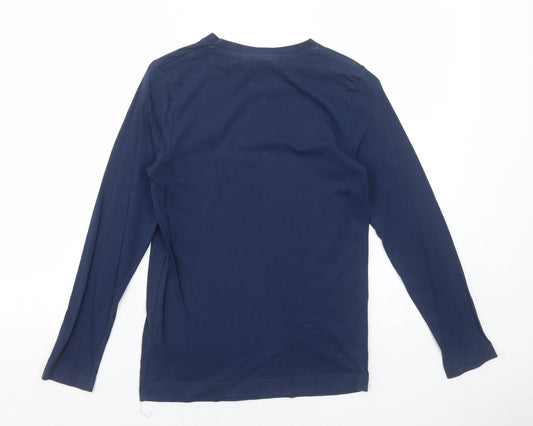 TOM TAILOR Boys Blue Cotton Basic T-Shirt Size 10 Years Round Neck Pullover - Now It's Summer Time