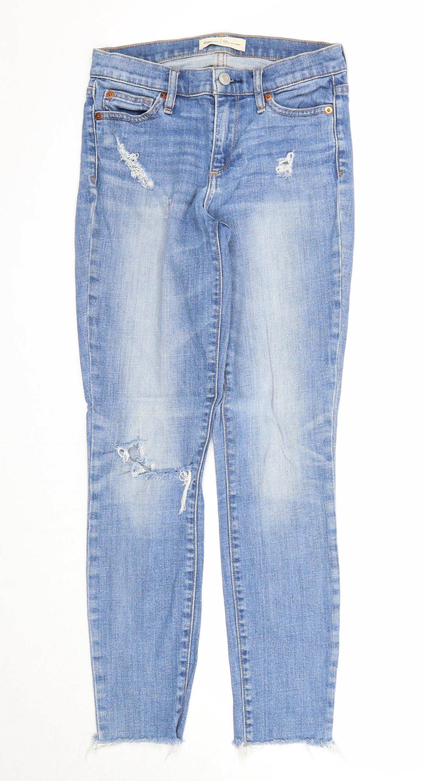 Gap Womens Blue Cotton Skinny Jeans Size 26 in Regular Zip