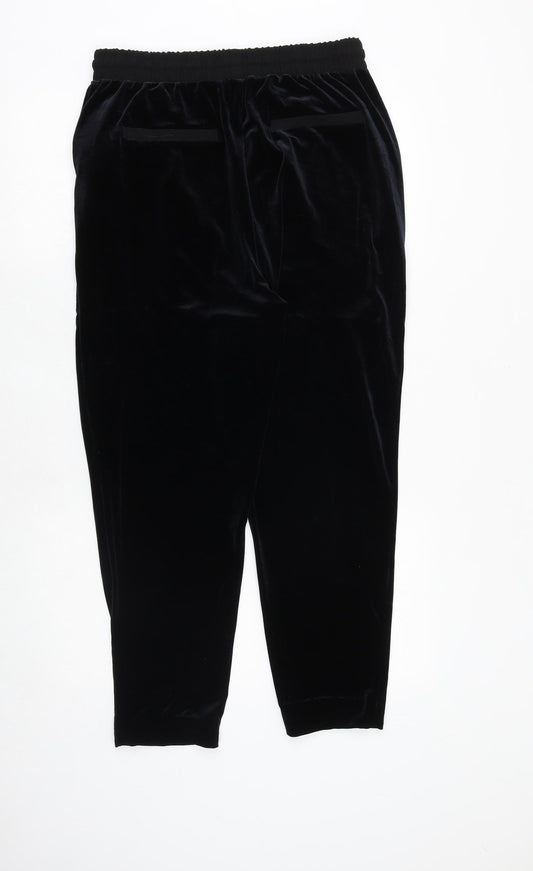 Very Womens Blue Polyester Jogger Trousers Size 12 Regular Tie