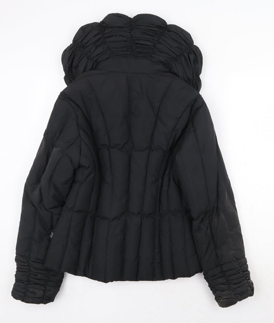 Per Una Womens Black Quilted Jacket Size S Zip
