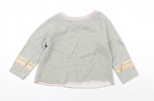 NEXT Girls Grey Cotton Pullover Sweatshirt Size 4XL Pullover - Ballerina Girl