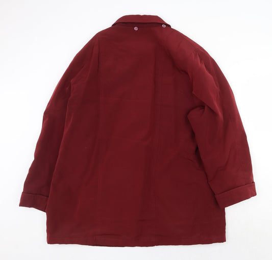 Bonmarché Womens Red Pea Coat Coat Size M Zip