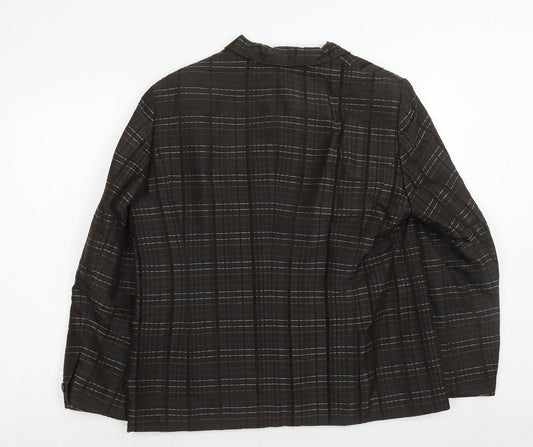 Gerry Weber Womens Brown Plaid Polyester Jacket Blazer Size 18
