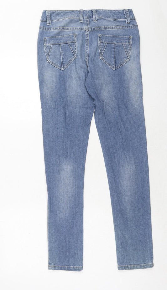South Womens Blue Cotton Skinny Jeans Size 8 Regular Zip