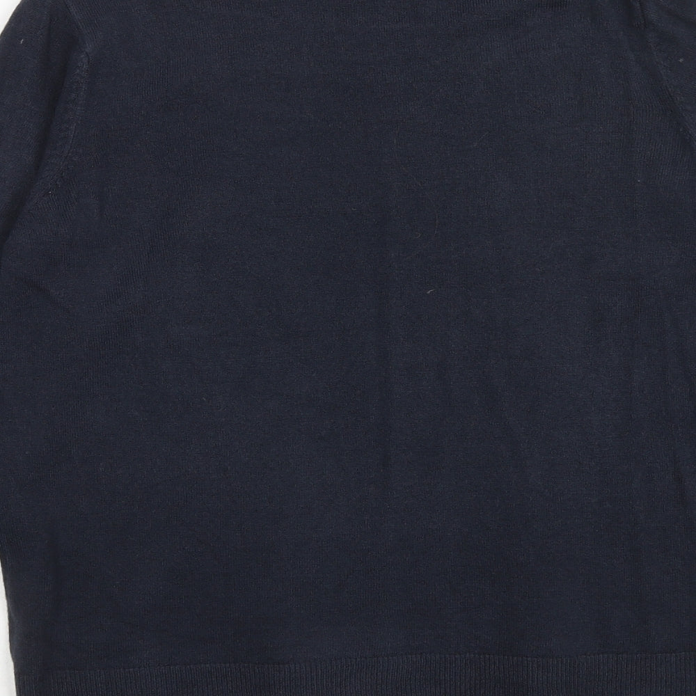 Marks and Spencer Womens Blue V-Neck Acrylic Cardigan Jumper Size M