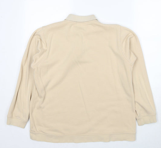 EWM Womens Beige Floral Cotton Pullover Sweatshirt Size 12 Pullover