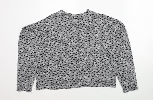 NEXT Womens Grey Geometric Cotton Pullover Sweatshirt Size 14 Pullover