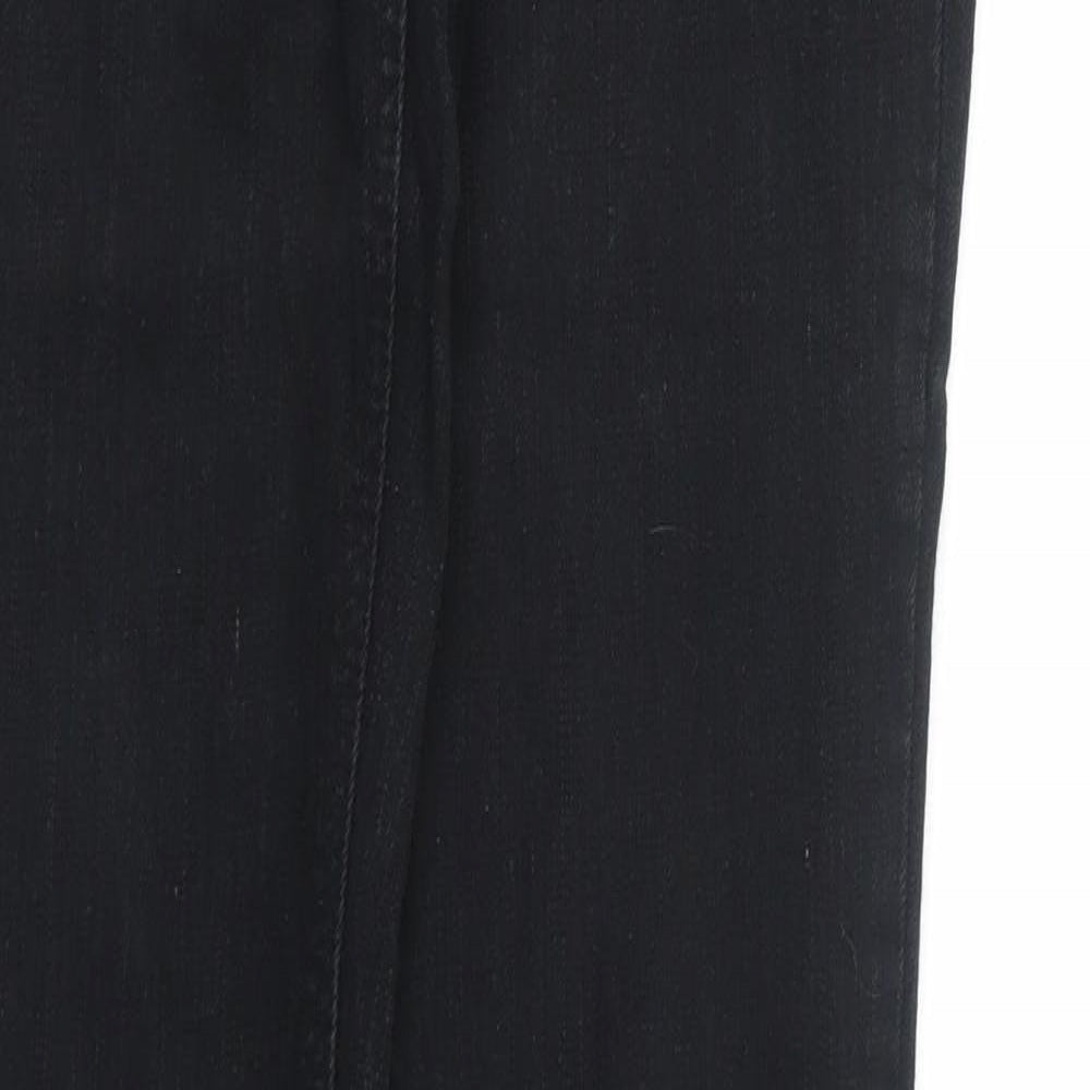 Polka Womens Black Cotton Straight Jeans Size 10 Regular Zip