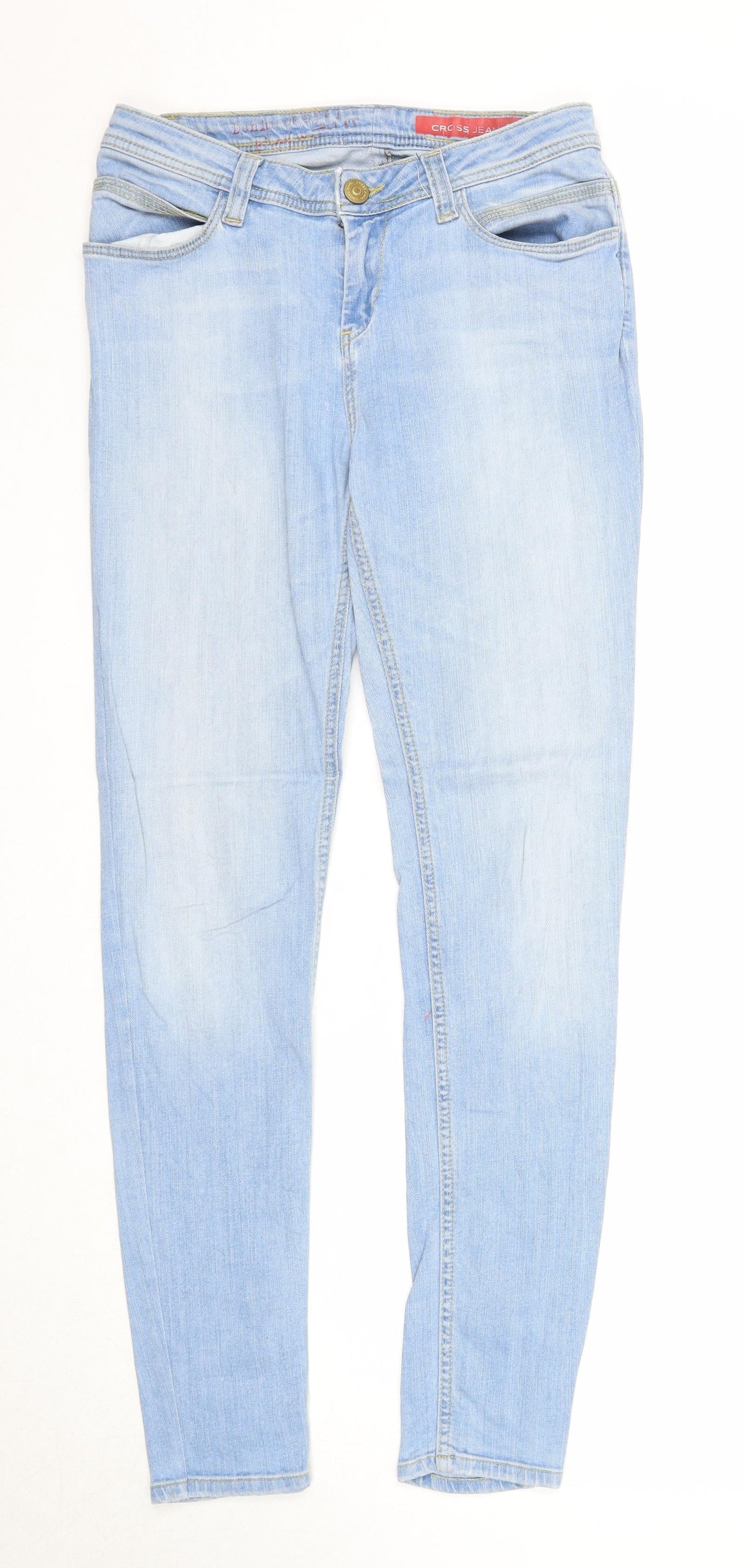 Cross Jeans Mens Blue Cotton Skinny Jeans Size 29 in L32 in Regular Zip