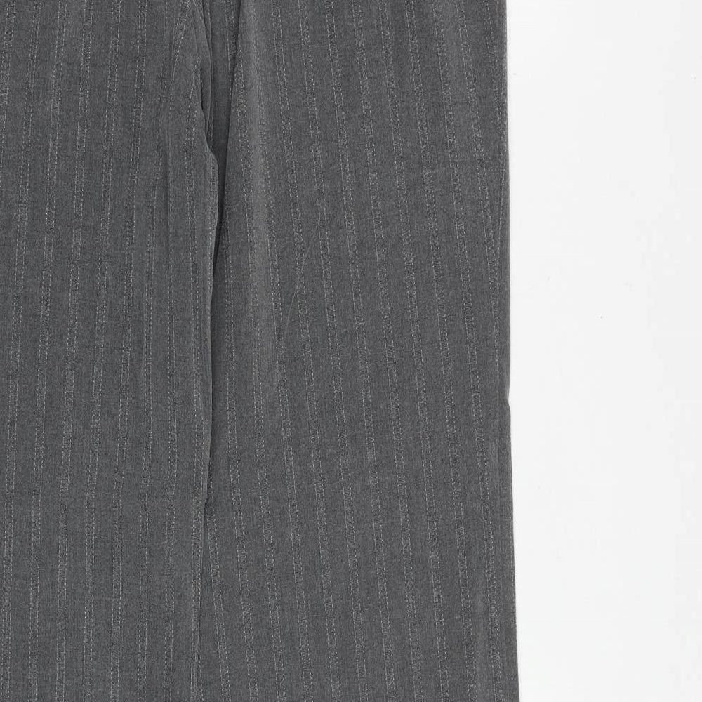 Marks and Spencer Womens Grey Striped Viscose Dress Pants Trousers Size 14 Regular