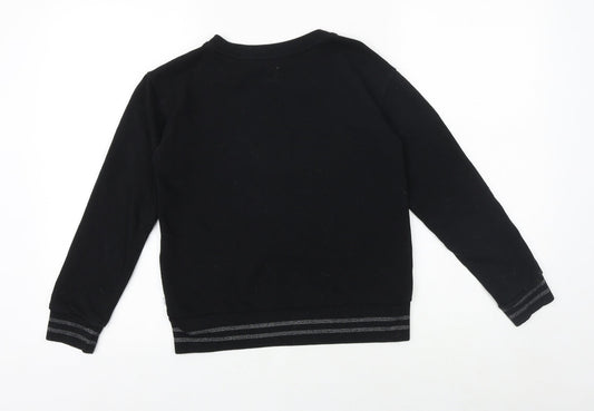 Gap Girls Black Cotton Pullover Sweatshirt Size 10 Years Pullover - Heart