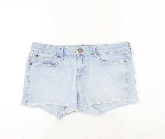 Gap Womens Blue 100% Cotton Cut-Off Shorts Size 32 in Regular Zip