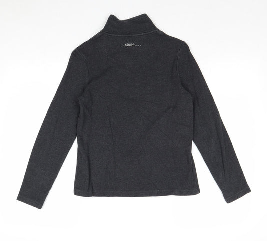 DASH Womens Grey Cotton Pullover Sweatshirt Size 10 Zip