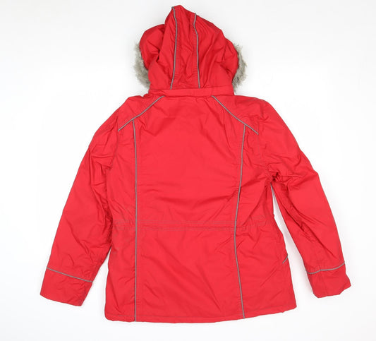Savoir Womens Red Windbreaker Jacket Size 12 Zip