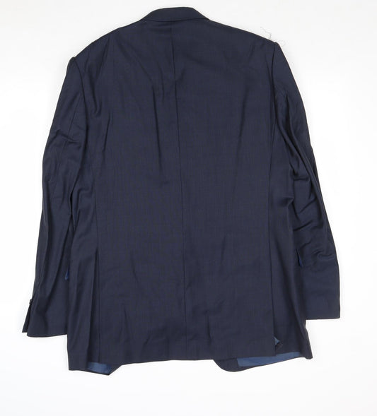 Marks and Spencer Mens Blue Wool Jacket Suit Jacket Size 42 Regular