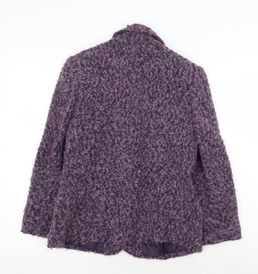 EWM Womens Purple Jacket Blazer Size 10 Button