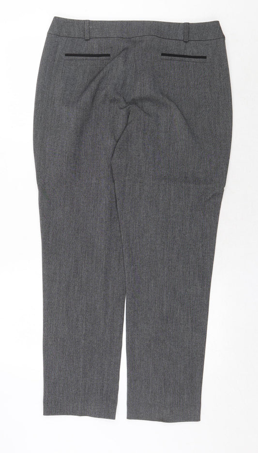 Debenhams Womens Grey Polyester Trousers Size 34 in Regular Zip