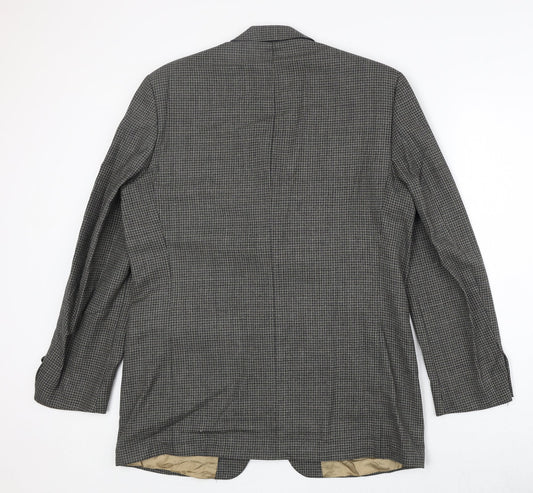The British Tailor Mens Grey Geometric Wool Jacket Suit Jacket Size 42 Regular