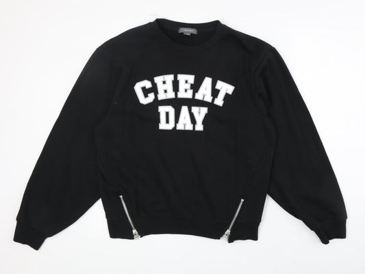 Primark Womens Black Cotton Pullover Sweatshirt Size M Pullover - Cheat Day