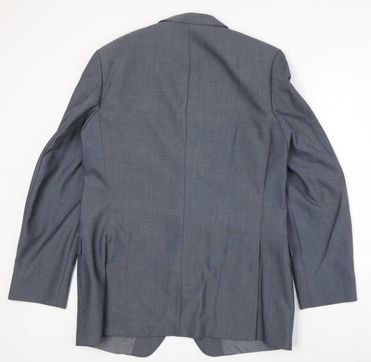 Marks and Spencer Mens Grey Polyester Jacket Suit Jacket Size 44 Regular