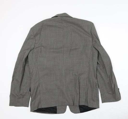 Marks and Spencer Mens Beige Geometric Wool Jacket Suit Jacket Size 44 Regular