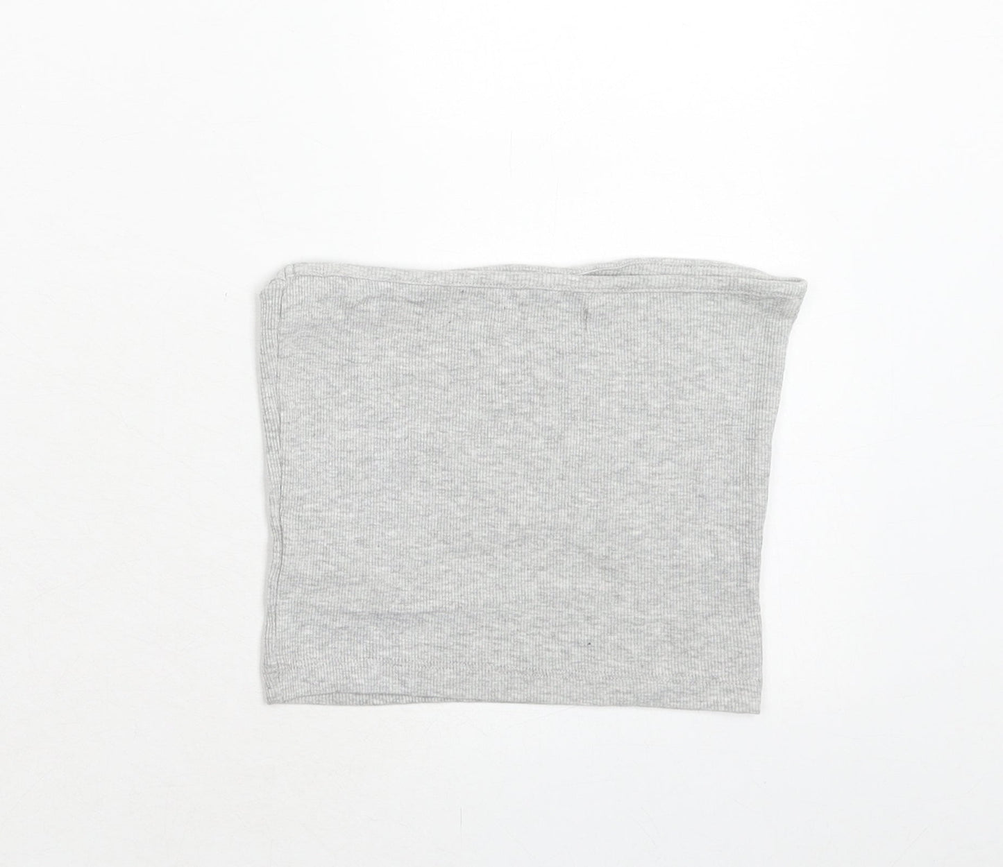 Brave Soul Womens Grey Cotton Cropped Tank Size S Square Neck