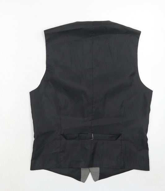 Marks and Spencer Mens Grey Polyester Jacket Suit Waistcoat Size 38 Regular
