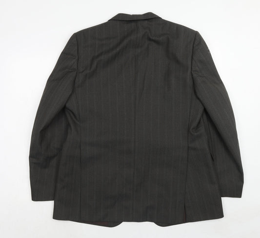 Westbury Mens Grey Striped Polyester Jacket Suit Jacket Size 44 Regular