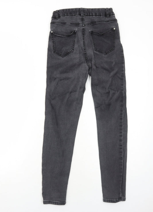 New Look Womens Black Cotton Skinny Jeans Size 10 Regular Zip