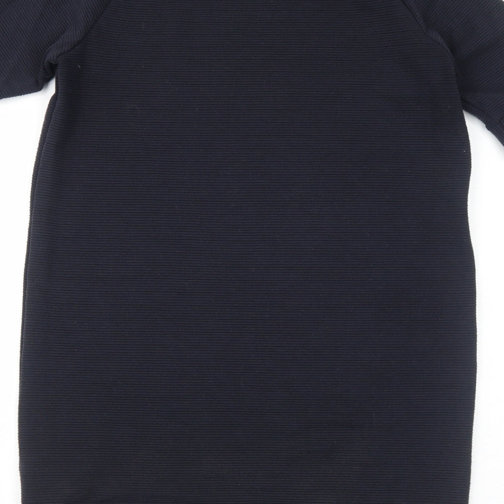 French Connection Womens Blue Polyester Jumper Dress Size 8 Mock Neck Pullover