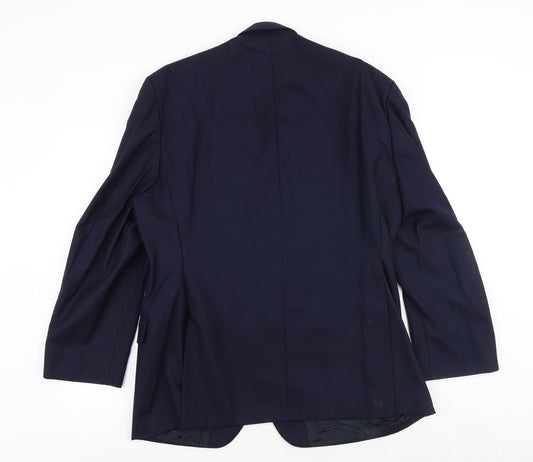 THE LABEL Mens Blue Polyester Jacket Suit Jacket Size 44 Regular