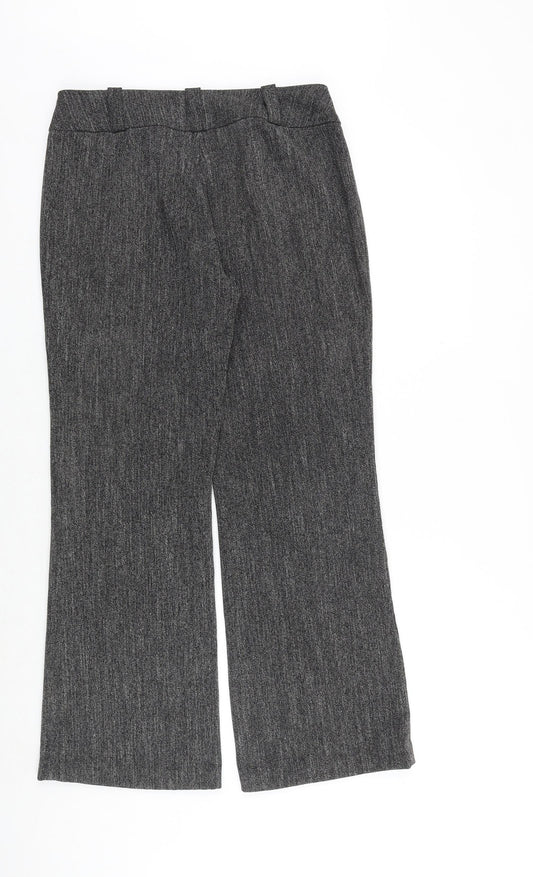Dorothy Perkins Womens Grey Polyester Dress Pants Trousers Size 12 Regular Zip