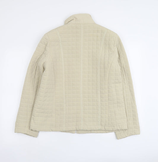 Astraka Womens Beige Quilted Jacket Size M Zip