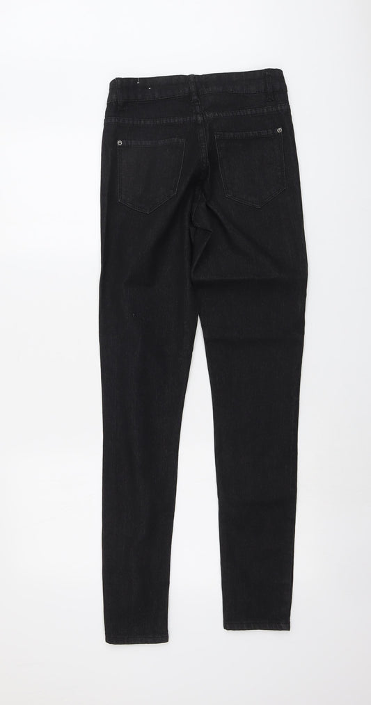 Janina Womens Black Cotton Skinny Jeans Size 8 L31 in Regular Button