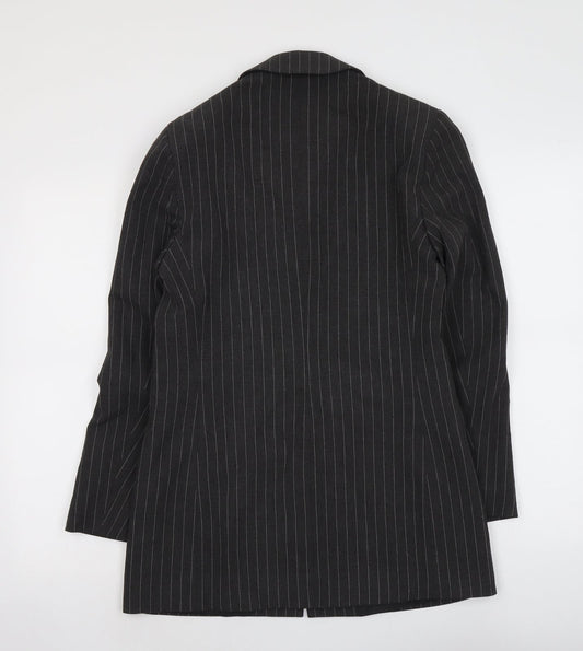 Woolworths Womens Grey Pinstripe Viscose Jacket Suit Jacket Size 8