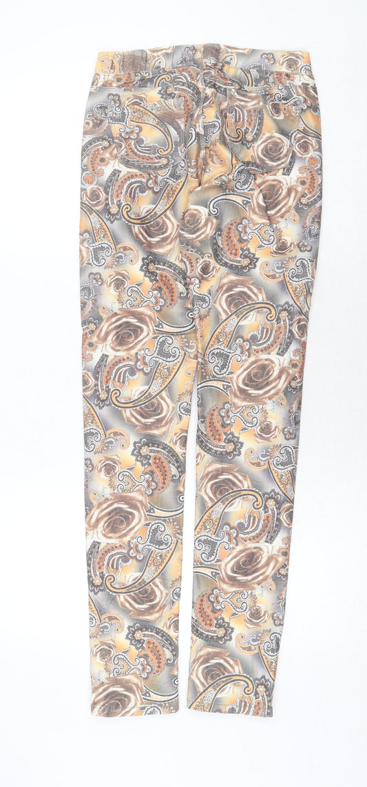 Elegants Deluxe Womens Multicoloured Geometric Cotton Skinny Jeans Size S Regular