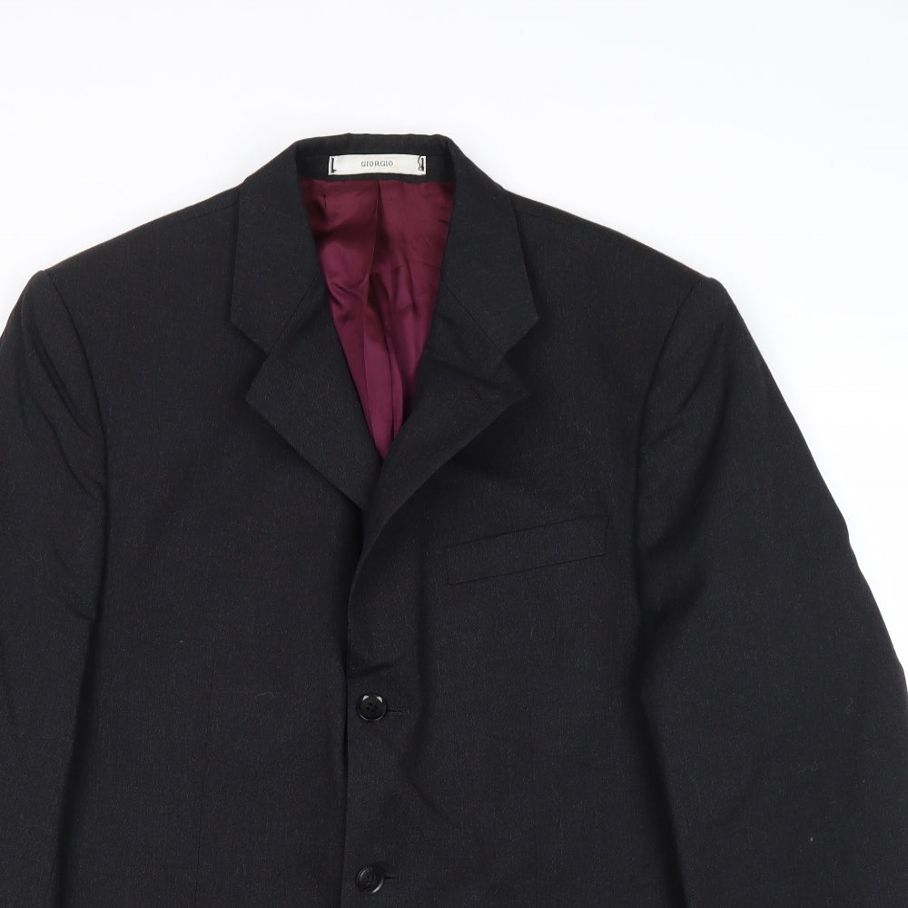 Giorgio Mens Grey Wool Jacket Suit Jacket Size 40 Regular