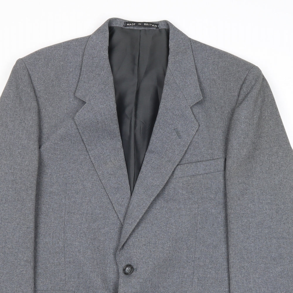 Dunn & Co Mens Grey Polyester Jacket Suit Jacket Size 40 Regular