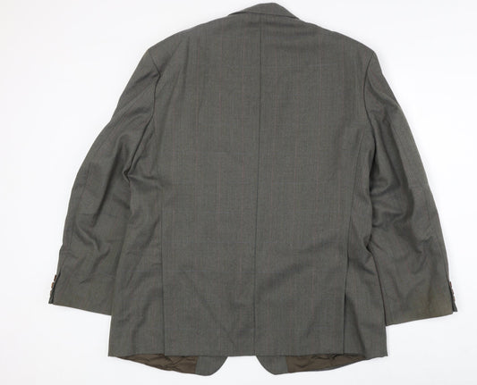 Marks and Spencer Mens Grey Check Polyester Jacket Suit Jacket Size 42 Regular