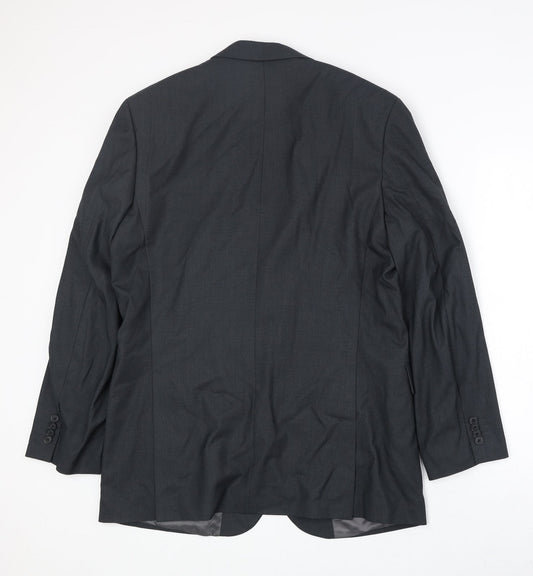 Burton Mens Grey Polyester Jacket Suit Jacket Size 40 Regular