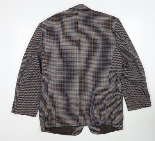 C&A Mens Brown Geometric Polyester Jacket Blazer Size M Regular