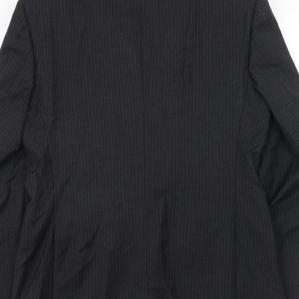 Marks and Spencer Mens Grey Striped Wool Jacket Suit Jacket Size 38 Regular