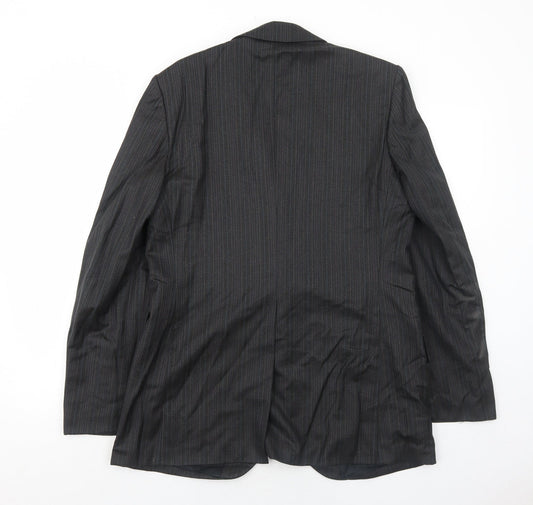 Pure Mens Grey Striped Wool Jacket Suit Jacket Size 38 Regular