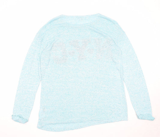 H&M Girls Blue Round Neck Viscose Pullover Jumper Size 14 Years Pullover - NYC