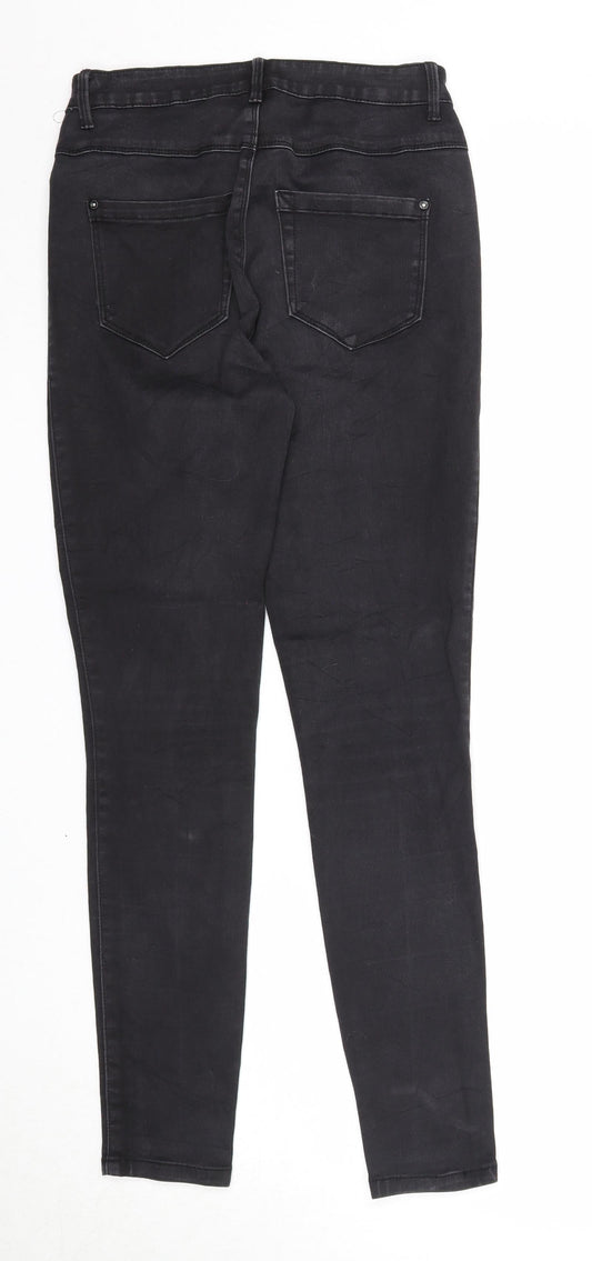 Only Womens Black Cotton Skinny Jeans Size M Regular Zip