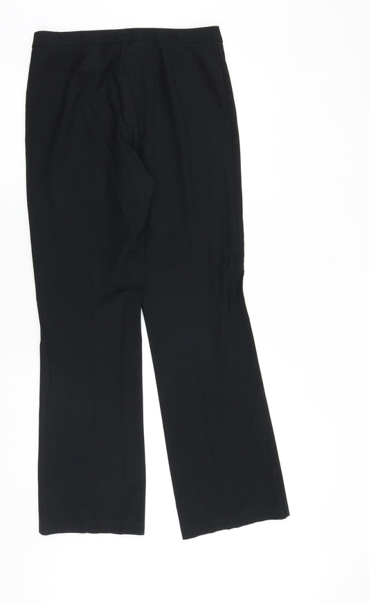 Marks and Spencer Womens Black Polyester Dress Pants Trousers Size 10 Regular Zip