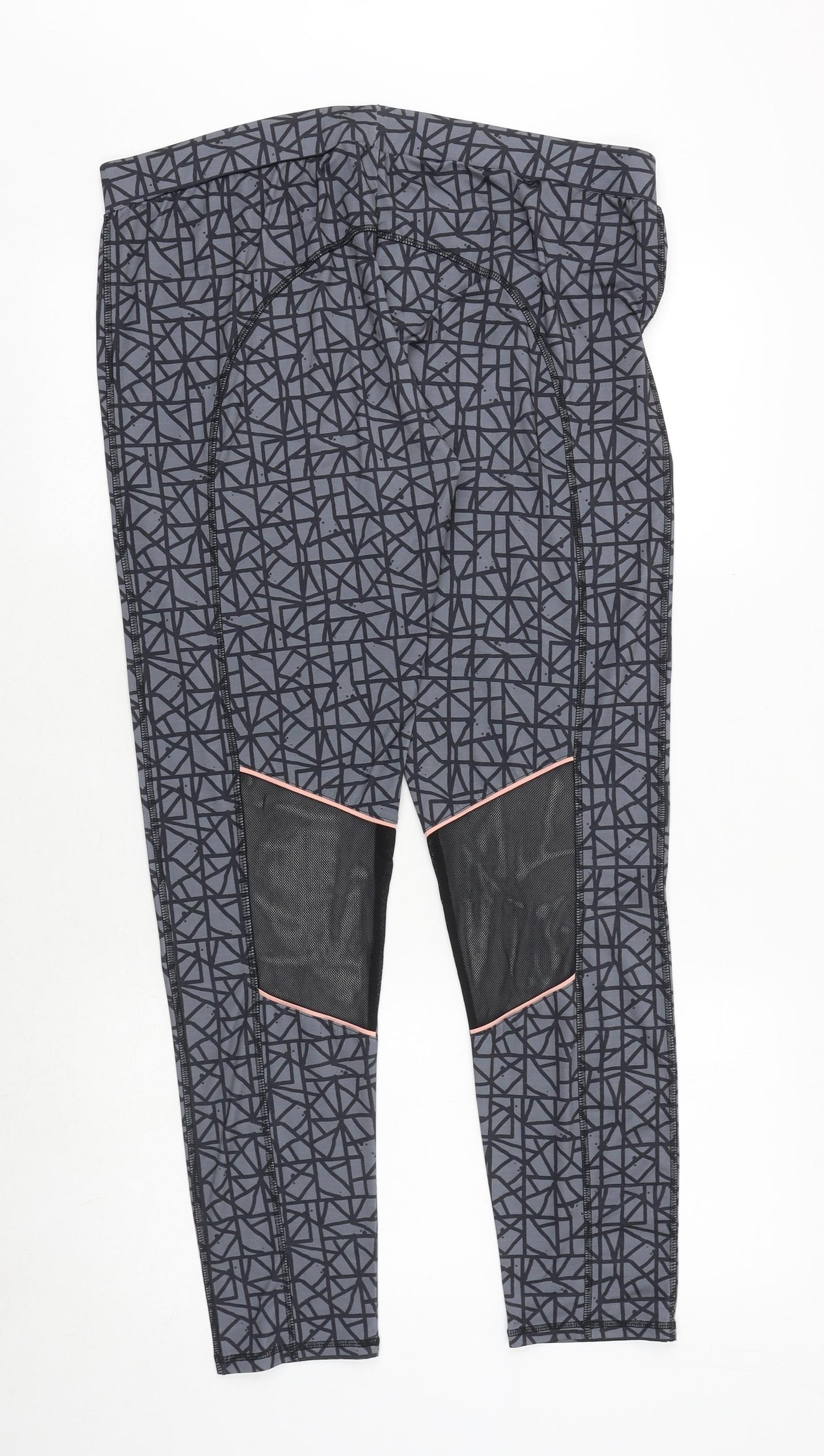 mamas & papas Womens Grey Geometric Polyester Jogger Leggings Size 35 in
